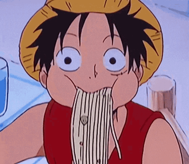 Luffy Eating Noodles GIF
