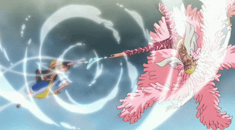 Luffy Fighting Against Donquixote Doflamingo GIF