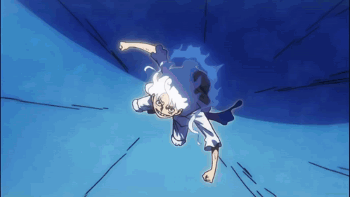 Luffy Fighting Using Gear 5 GIF