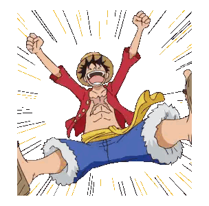 luffy from one piece is wearing a straw hat and a red jacket