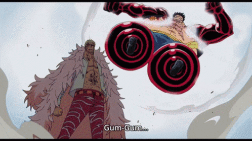 Luffy Gear 4 On Air Trampling Donquixote Doflamingo GIF