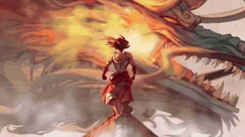 Luffy Gear 5 Massive Dragon In Front GIF