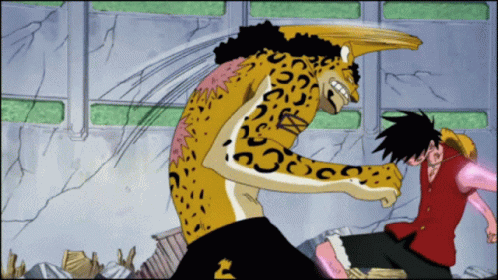 Luffy Fighting Rob Lucci With Gear 5 GIF