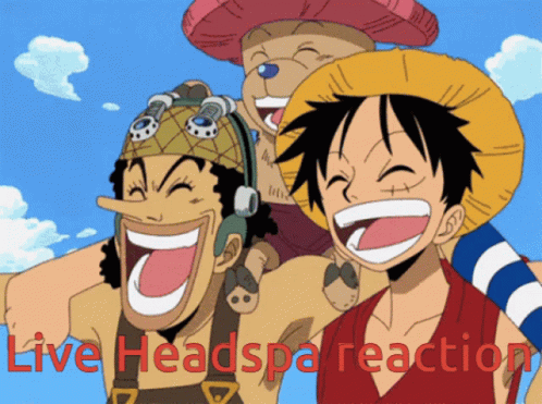 Luffy Gear 5 Live Headspa Reaction GIF