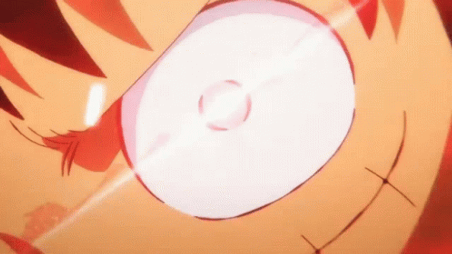 Luffy Gear 5 Startled Then Smile GIF