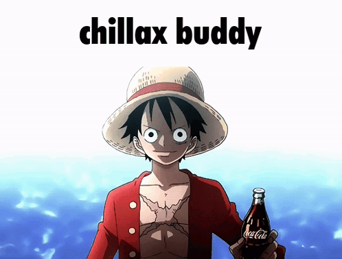 Luffy Holding Coca Cola Bottle GIF
