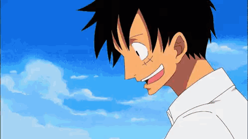 Luffy Smiling Under Blue Sky