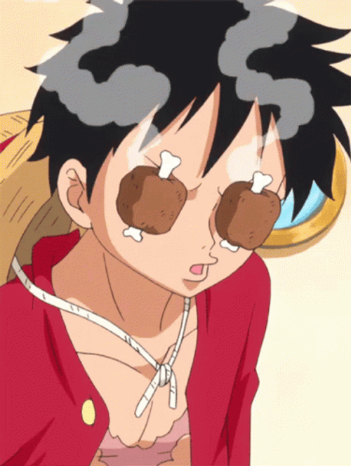 Luffy Starving Meat Eyes GIF
