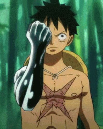 Luffy Using Armament Haki To Destroy Tree GIF
