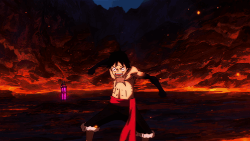 Luffy Using Haki Versus Z GIF