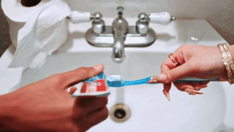 Luh Tyler Helped To Brush His Teeth GIF