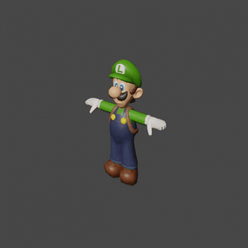 Luigi 3d Model Spin 360 View GIF