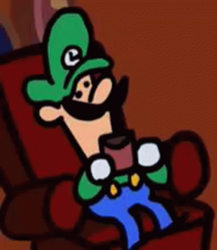 Luigi Chilling Drinking Coffee GIF