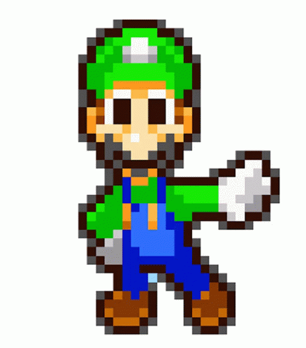 Luigi Pumped Up Groove Moving Pixel GIF