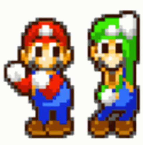 Luigi And Mario Dancing Pixel Art GIF