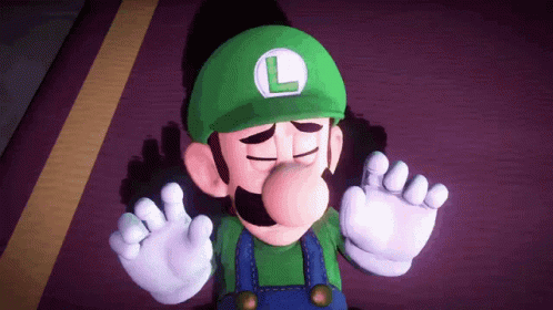 Scared Luigi Getting Attacked GIF