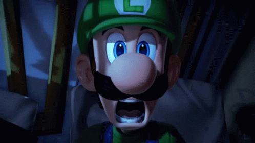 Nervous Luigi Startled Reaction GIF