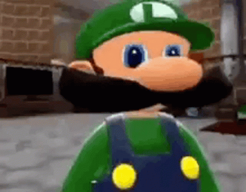 Luigi Passive Look Reaction GIF