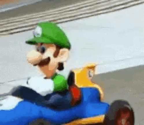 Luigi Monkey Kart Race GIF