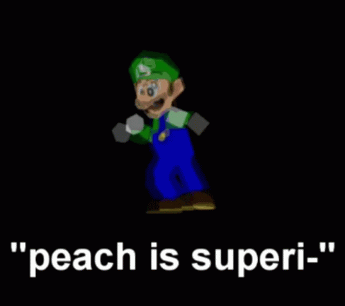 Luigi Peach Is Superior Mobile Art GIF