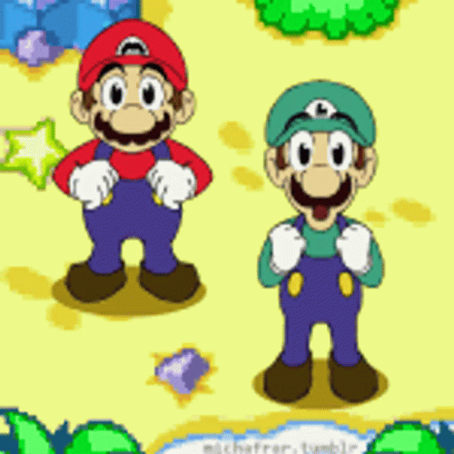 Luigi And Mario Shimmying GIF