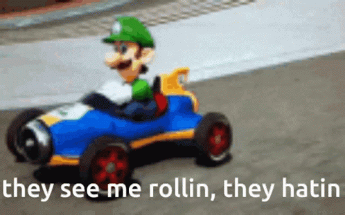 Luigi Car Ride They See Me Rollin GIF