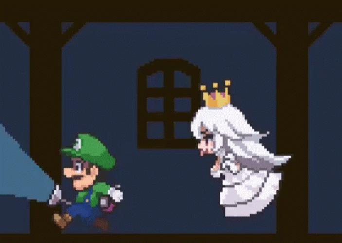 Luigi Princess Boo Running GIF