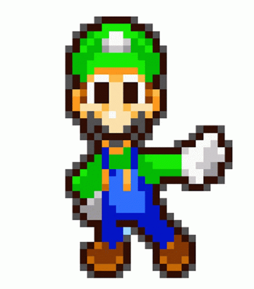 Luigi Pumped Up Groove Moving Pixel GIF