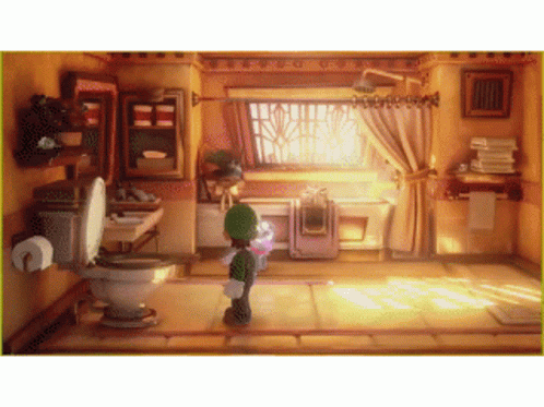 Luigi's Mansion 3 In The Bathroom GIF