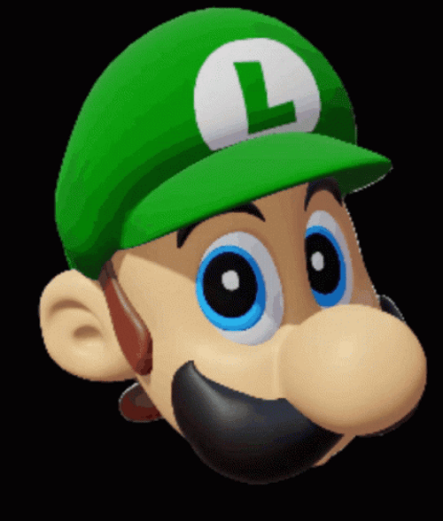 Luigi Wink Close Up GIF