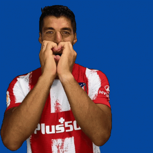 Luis Suarez Heart Hands GIF