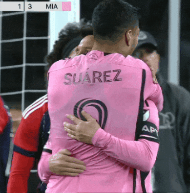 Luis Suarez Hug Messi GIF