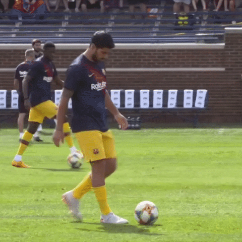 Luis Suarez Kicking Football GIF