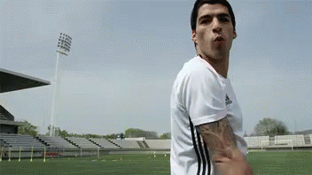 Luis Suarez Slow Motion Taunt GIF