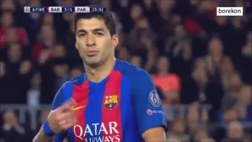 Luis Suarez Taunt Pointing GIF