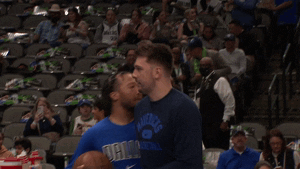 Luka Doncic Shoulder Bump Faking Pain GIF