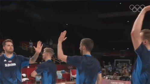 Luka Dončić Team High Five GIF