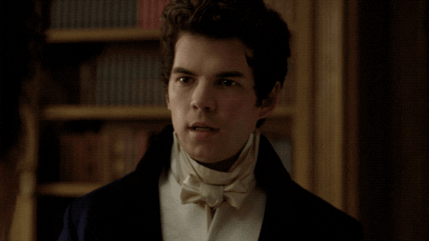 Luke Newton Colin Bridgerton Swallowing Nervously GIF
