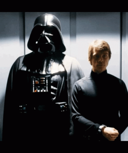 Luke Skywalker With Darth Vader On Elevator GIF