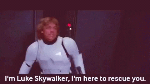 Luke Skywalker In Star Trooper Suit GIF