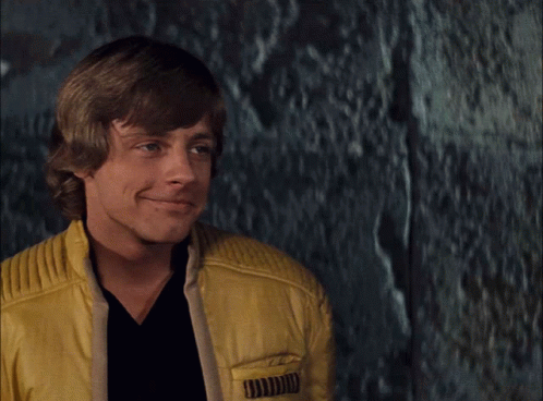 Luke Skywalker On Yellow Jacket GIF