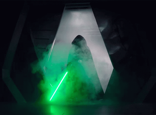 Luke Skywalker Wielding Green Light Saber GIF