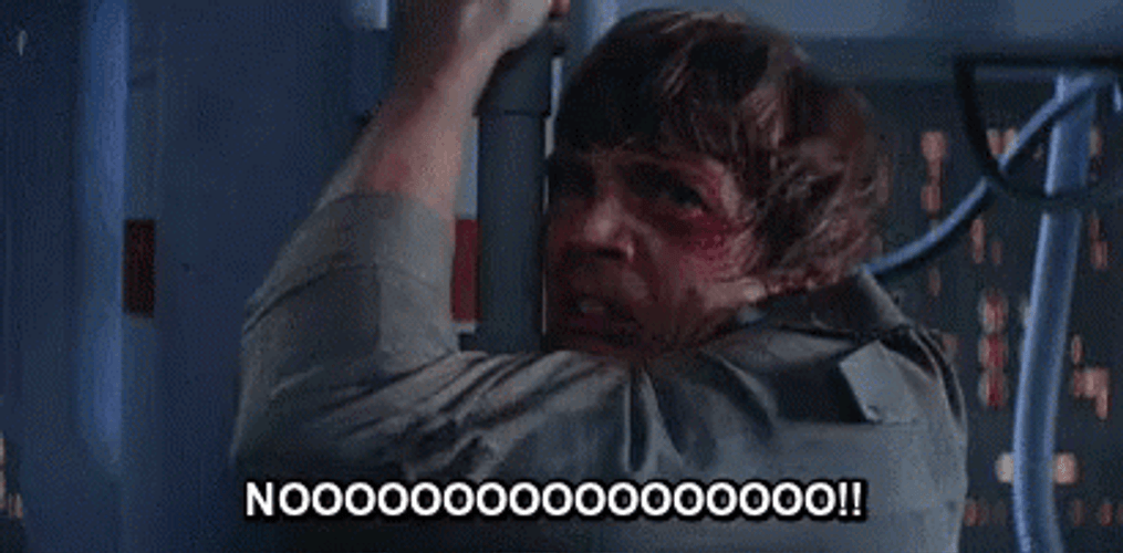 Luke Skywalker Holding On Pipe GIF