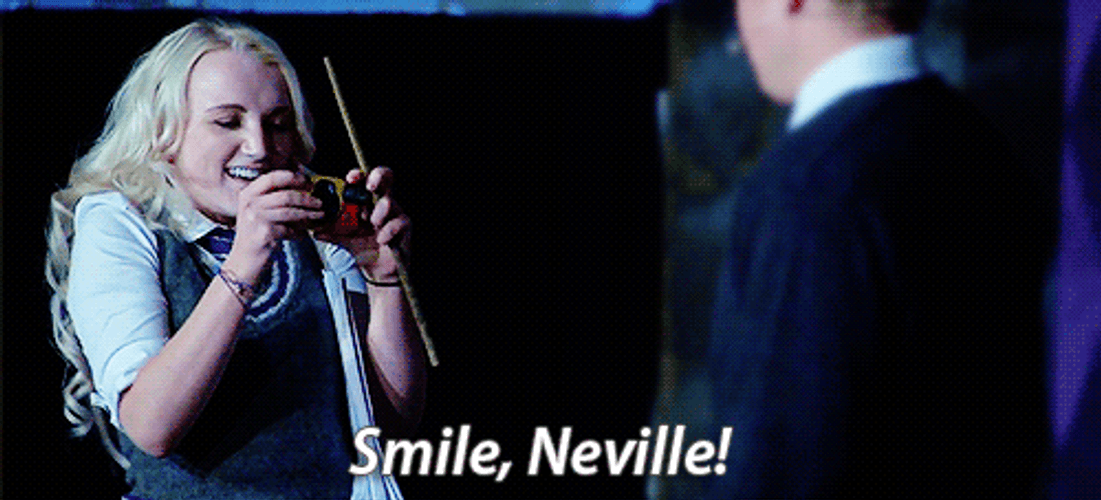 Luna Lovegood Taking A Picture Of Neville GIF