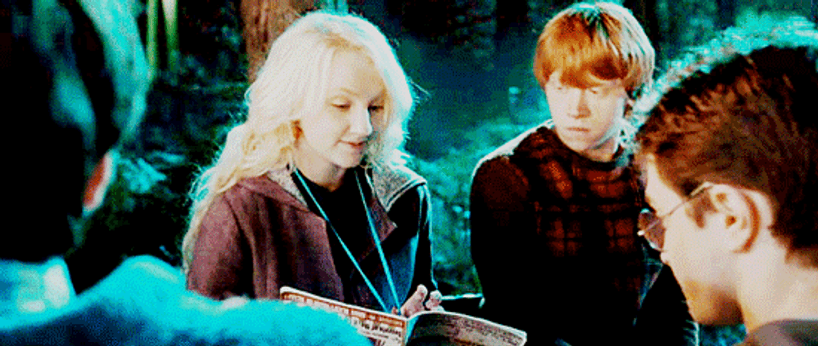 Luna Lovegood Talking With Harry Potter's Group GIF