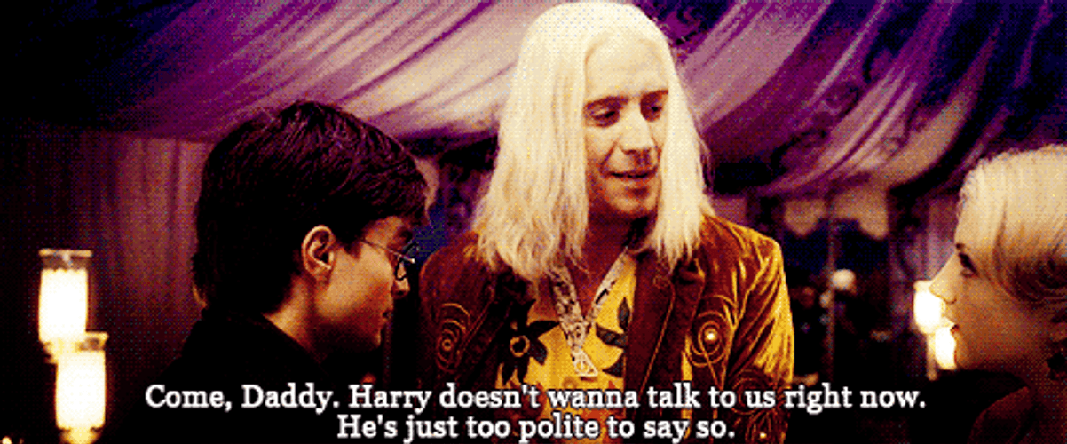 Luna Lovegood Told Daddy To Stop Bothering Harry GIF