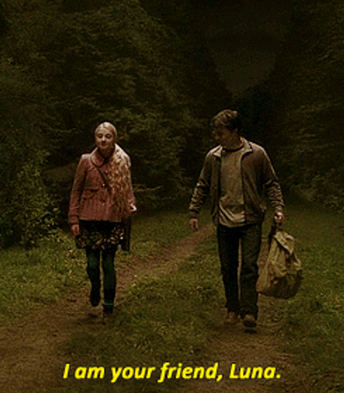 Luna Lovegood Walking With Harry Potter Movie Clip GIF