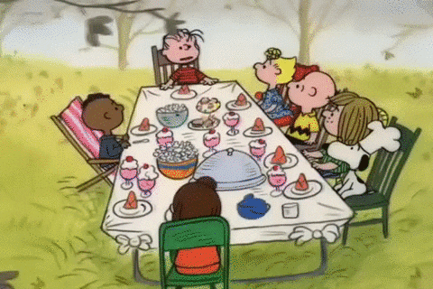 Lunch Meal Peanuts Snoopy Thanksgiving GIF