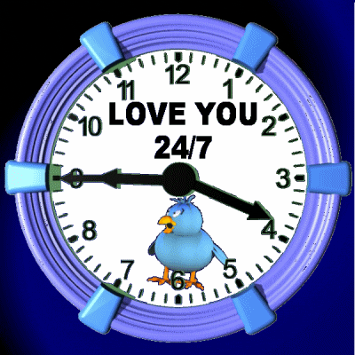 Luv U 247 Spinning Wall Clock GIF