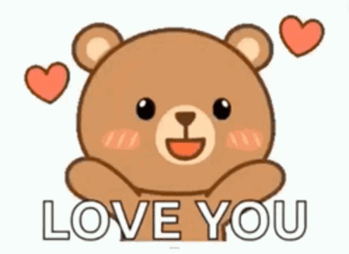 Luv U Connie Bear Flying Kisses GIF